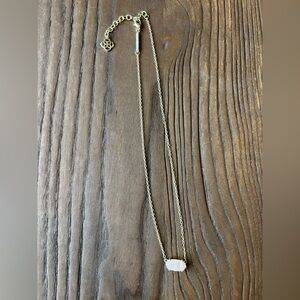 Kendra Scott Silver Necklace with pink Pendant